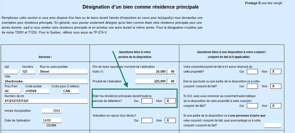 Résidence principale - Non