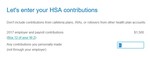 Let's enter your HSA contributions