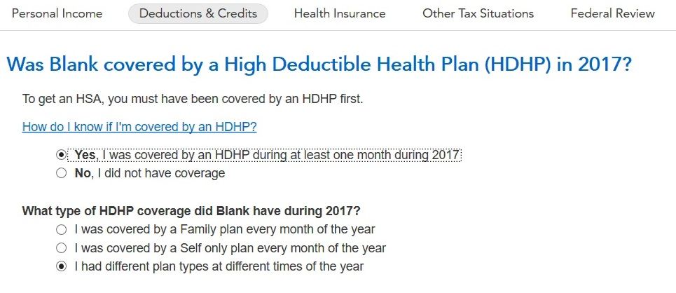 Were you covered by an HDHP in 2017?